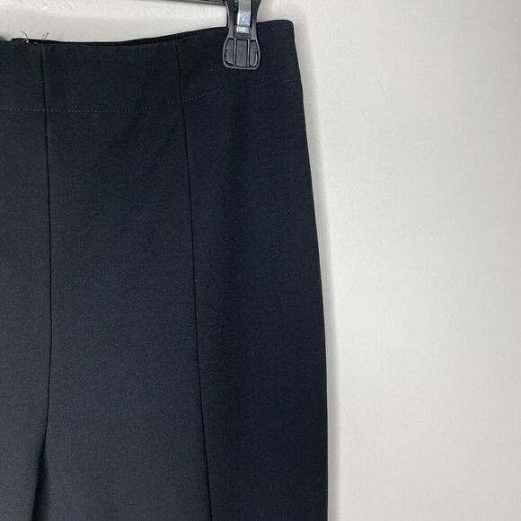 TIBI Pants Womens 4 Black High Rise Split Hem Ponte Stretch Rear Zip - Picture 2 of 13
